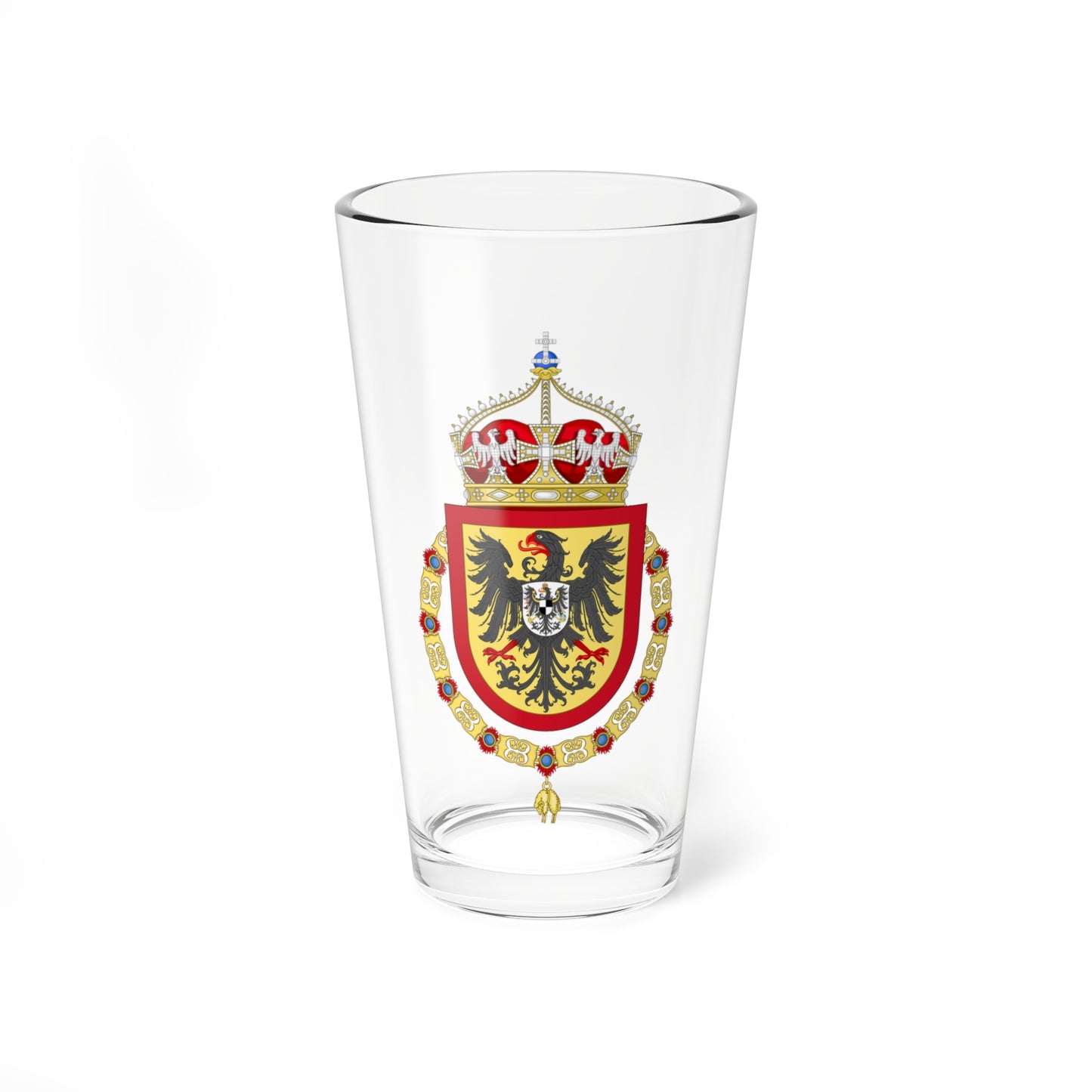 Coat of Arms of Wilhelm German Crown Prince Order of the Golden Fleece Variant (Germany) (Coat of Arms) Pint Glass 16oz