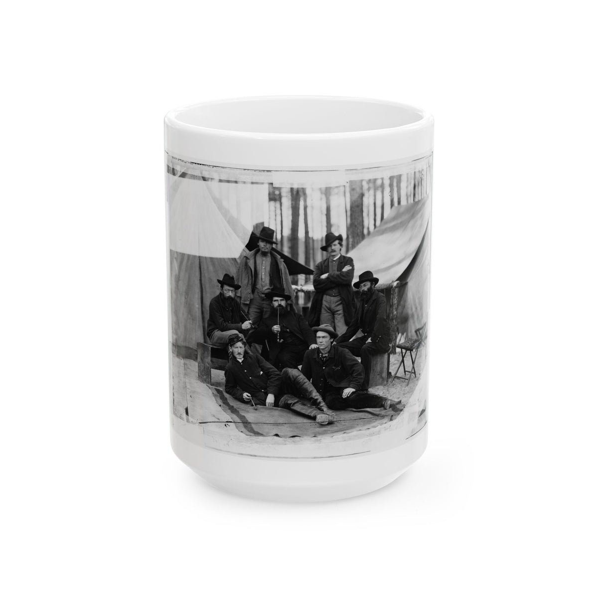 Petersburg, Virginia. Group Of Engineers And Draughtsmen, Headquarters, Army Of The Potomac (U.S. Civil War) White Coffee Mug