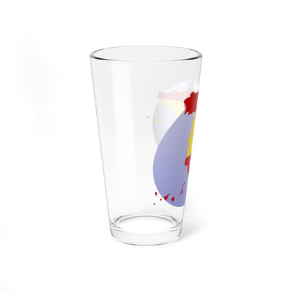 Spain portal silhouette and flag (Spain) Pint Glass 16oz