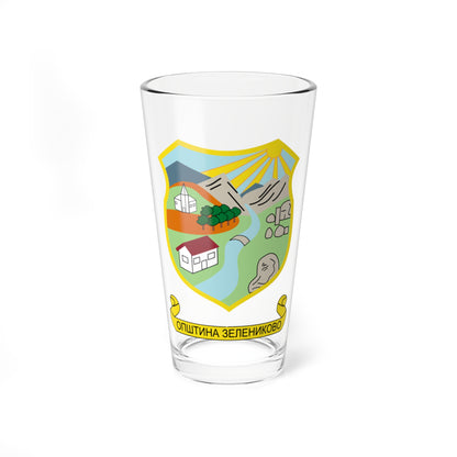 Coat of arms of Zelenikovo Municipality (North Macedonia) (Coat of Arms) Pint Glass 16oz
