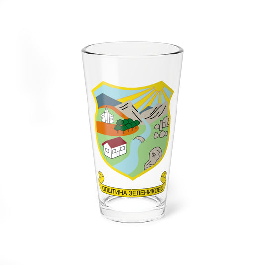 Coat of arms of Zelenikovo Municipality (North Macedonia) (Coat of Arms) Pint Glass 16oz
