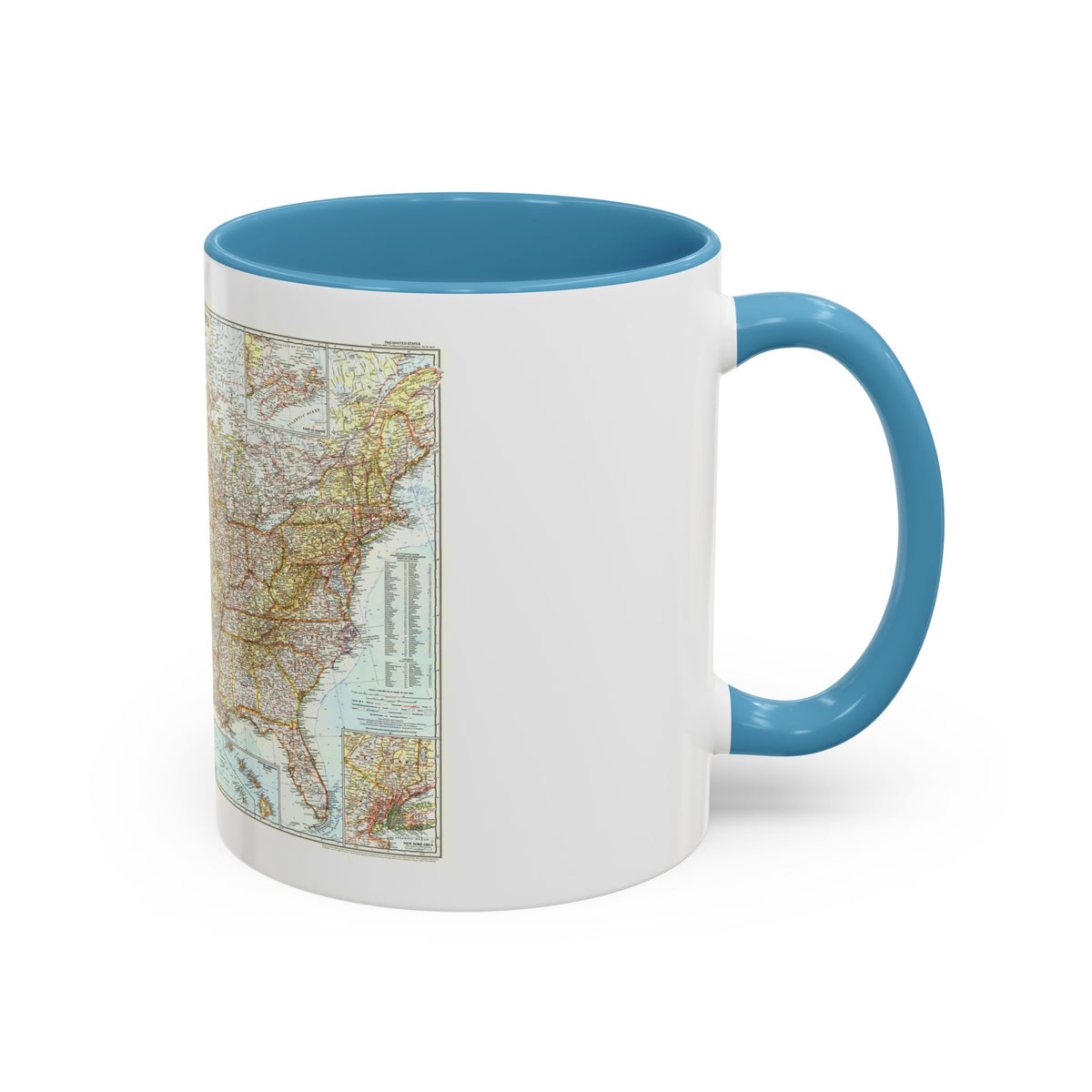 USA - The United States (1956) (Map) Accent Coffee Mug