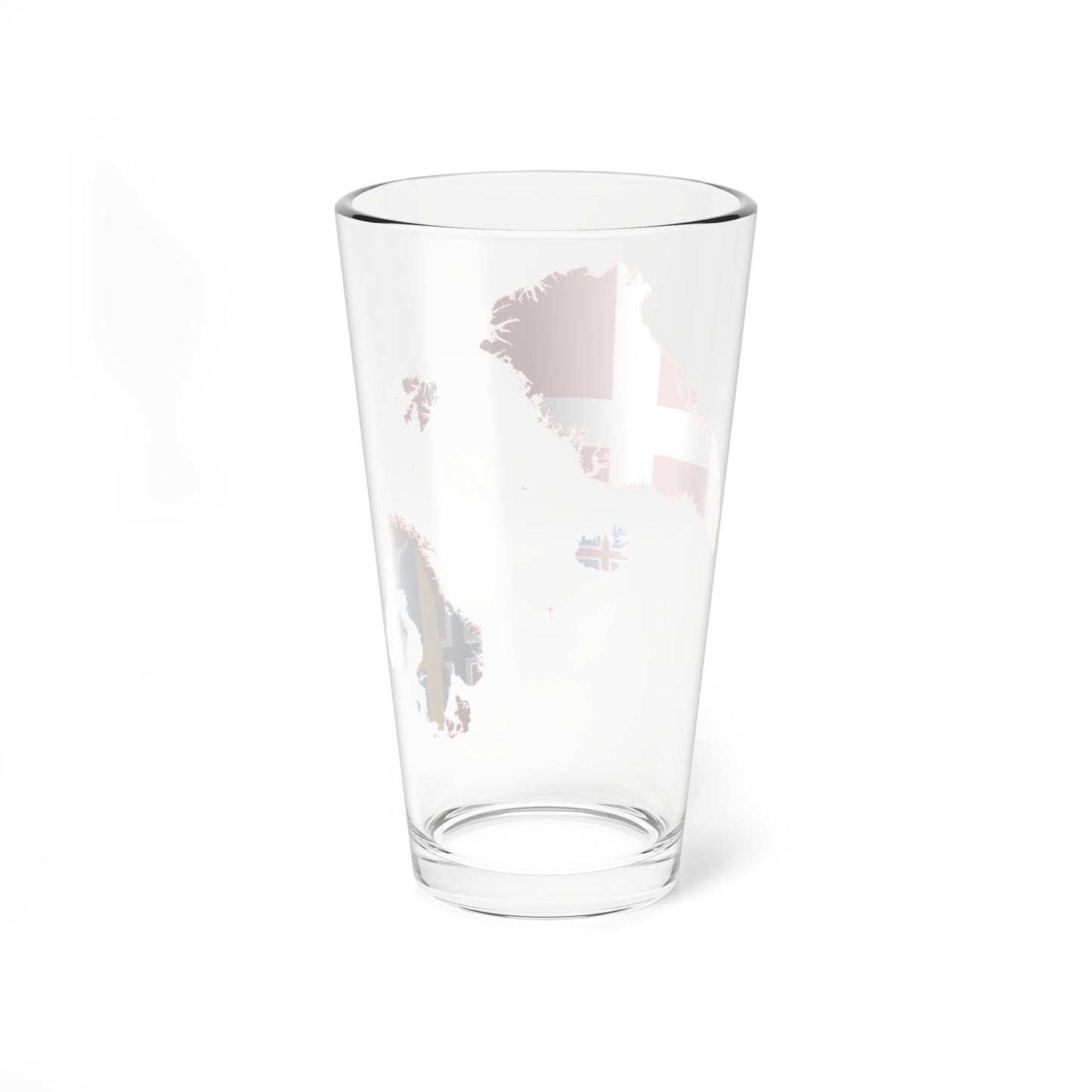 Flag map of the Nordic countries (Denmark) Pint Glass 16oz