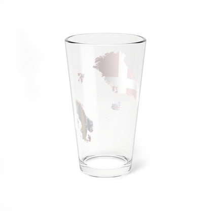 Flag map of the Nordic countries (Denmark) Pint Glass 16oz