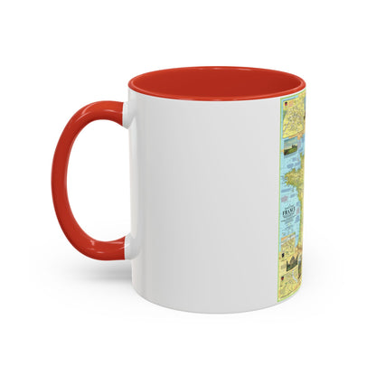 France - A Traveller's Map 1 (1971) (Map) Accent Coffee Mug