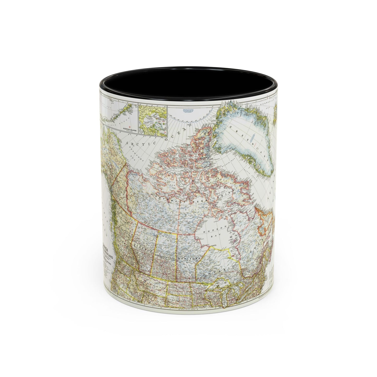 North America - Canada, Alaska, Greenland (1947) (Map) Accent Coffee Mug