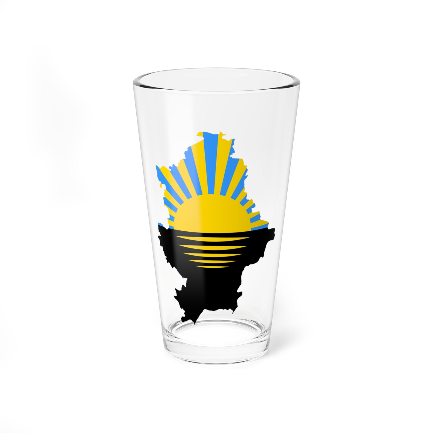 Flag-map of Donetsk Oblast (Ukraine) Pint Glass 16oz