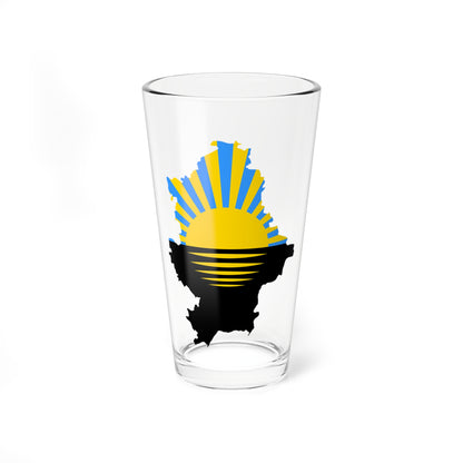 Flag-map of Donetsk Oblast (Ukraine) Pint Glass 16oz
