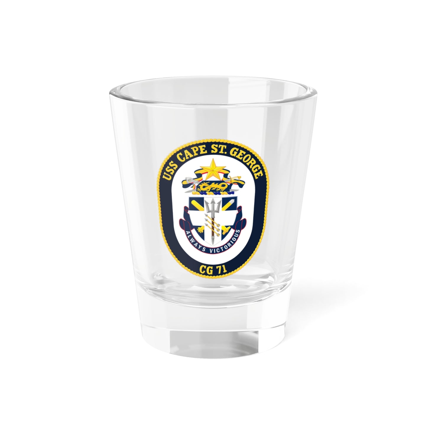 USS Cape St George CG 71 Crest (U.S. Navy) Shot Glass 1.5oz