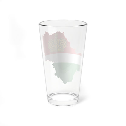 Flag-map of Kaluga Oblast (Russia) Pint Glass 16oz