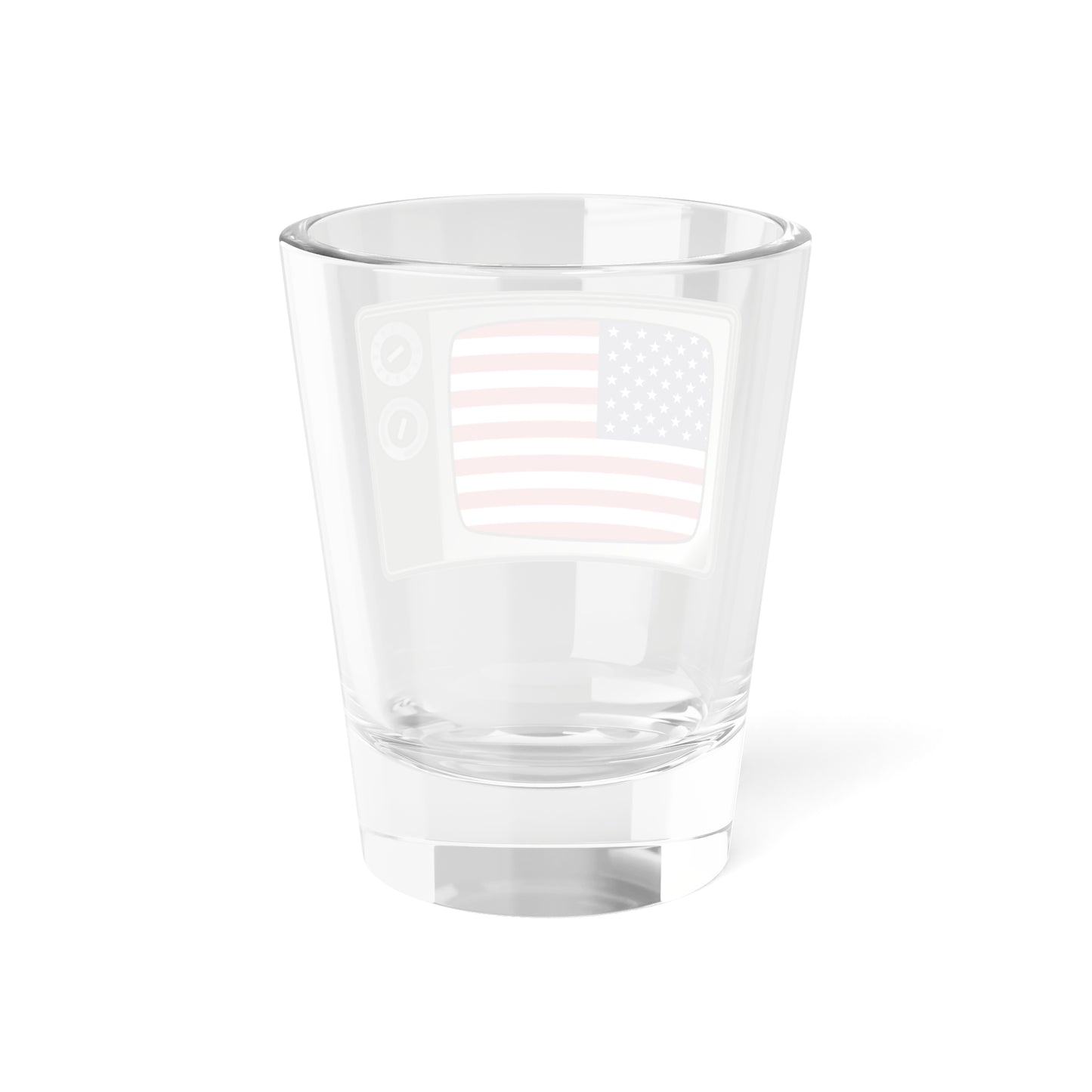 U.S. flag on television (United States) Shot Glass 1.5oz