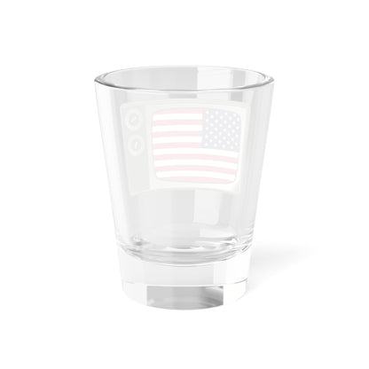U.S. flag on television (United States) Shot Glass 1.5oz