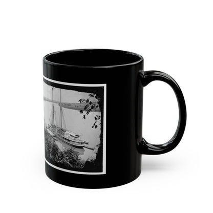 Drewry's Bluff, Va. Federal Transports With Cargoes Of Artillery On The James (U.S. Civil War) Black Coffee Mug