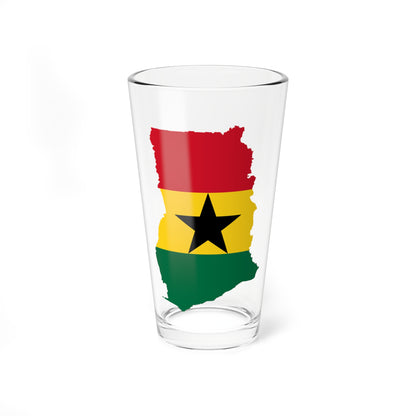 Flag map of Ghana (Ghana) Pint Glass 16oz