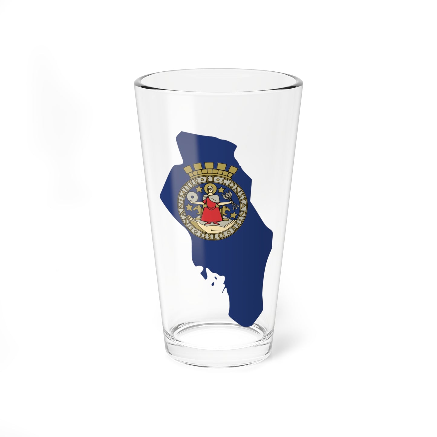 Flag-map of Oslo (Norway) Pint Glass 16oz