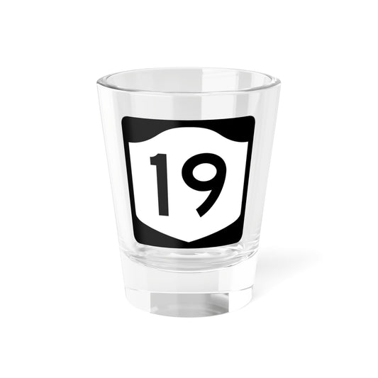 NY-19 (New York) (Road Sign) Shot Glass 1.5oz