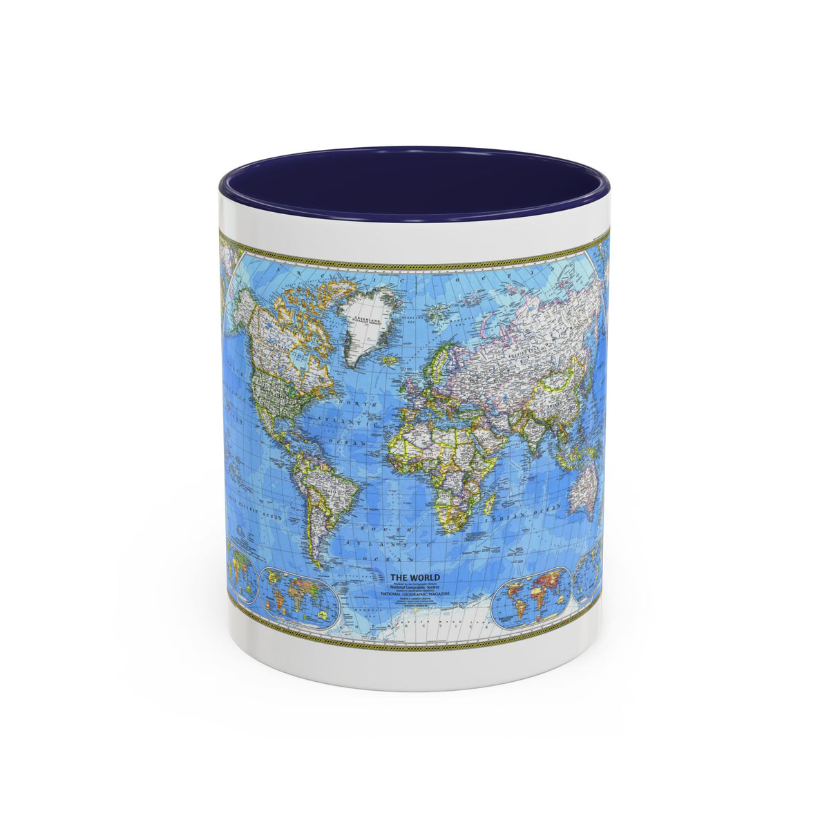 World Map (1981) (Map) Accent Coffee Mug