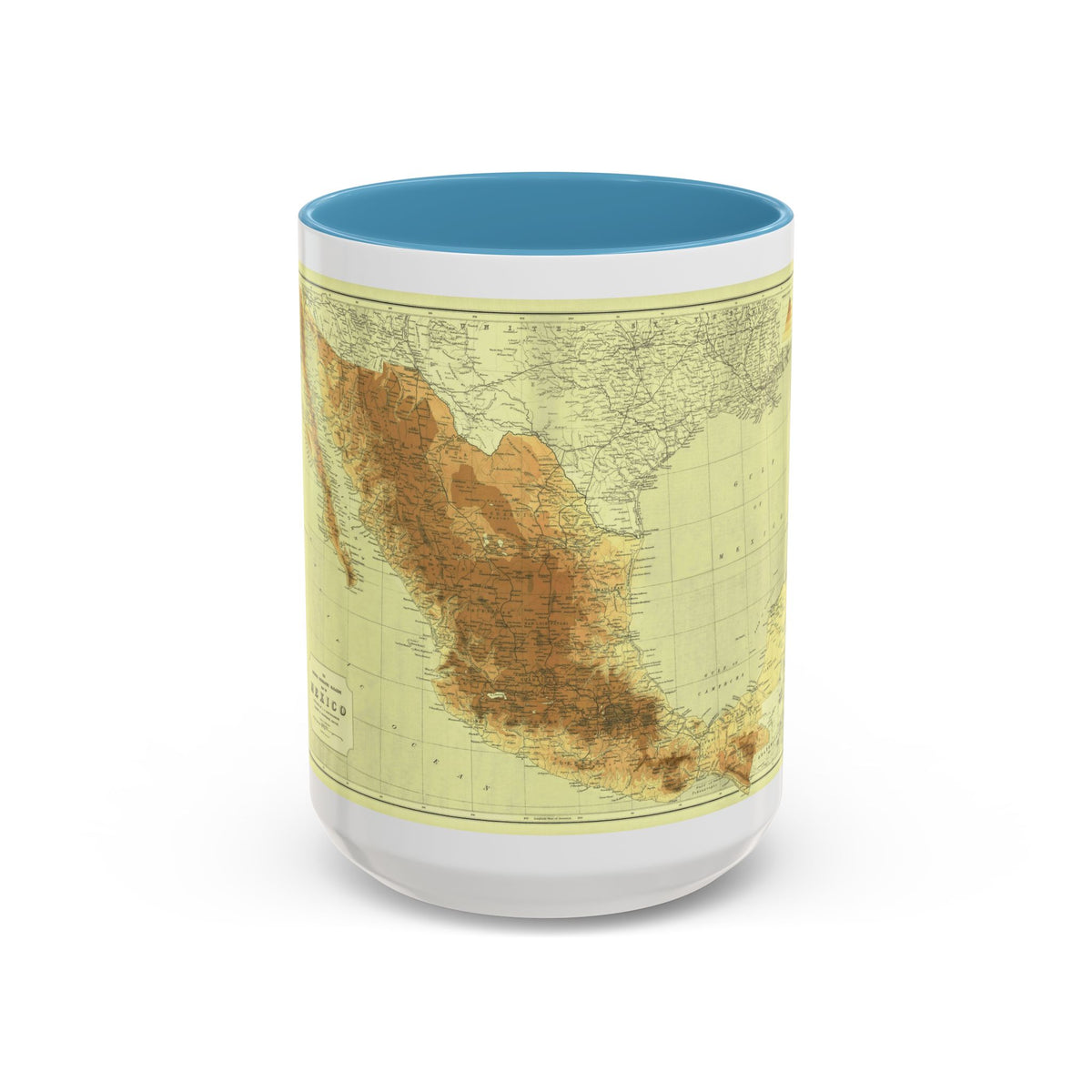 Central America & Mexico (1911) (Map) Accent Coffee Mug