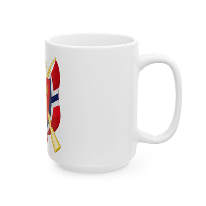 Coat of arms of the National Rifle Association of Norway - White Coffee Mug