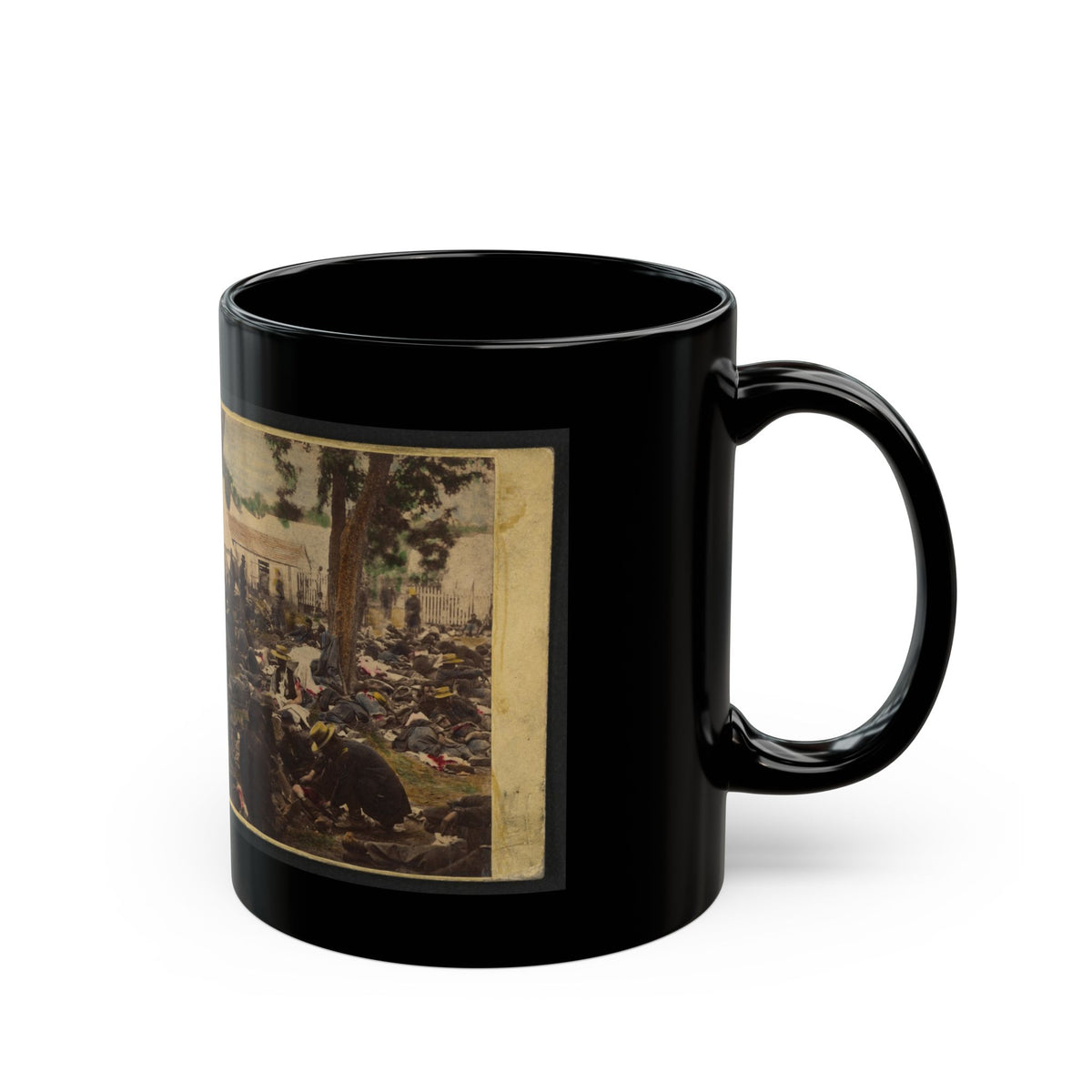 Tending Wounded Union Soldiers At Savage's Station, Virginia, During The Peninsular Campaign (U.S. Civil War) Black Coffee Mug