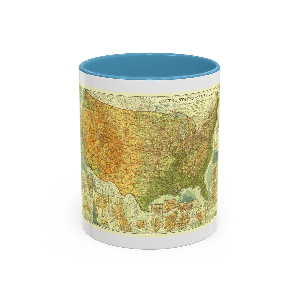 USA - The United States (1923) (Map) Accent Coffee Mug