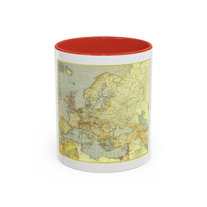 Europe and the Mediterranean (1938) (Map) Accent Coffee Mug