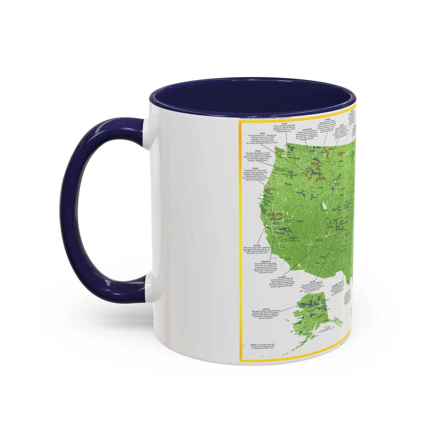 USA - Wild and Scenic Rivers 1 (1977) (Map) Accent Coffee Mug