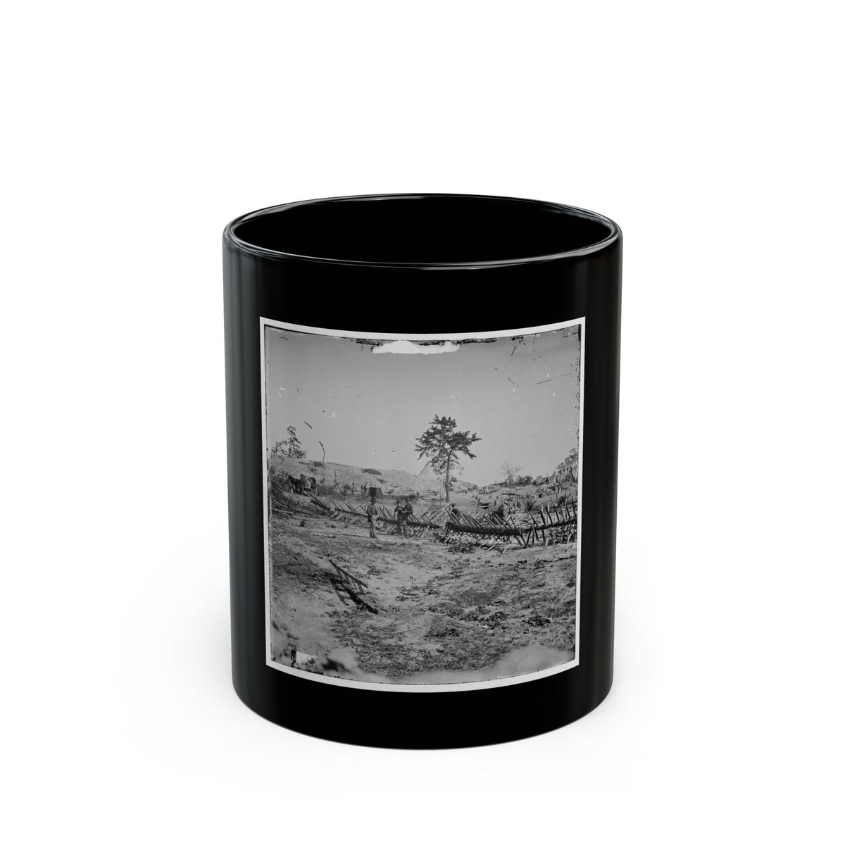 Atlanta, Georgia. Confederate Fortifications (Shown Is George N. Barnard, Photographer And His Dark Room) (U.S. Civil War) Black Coffee Mug