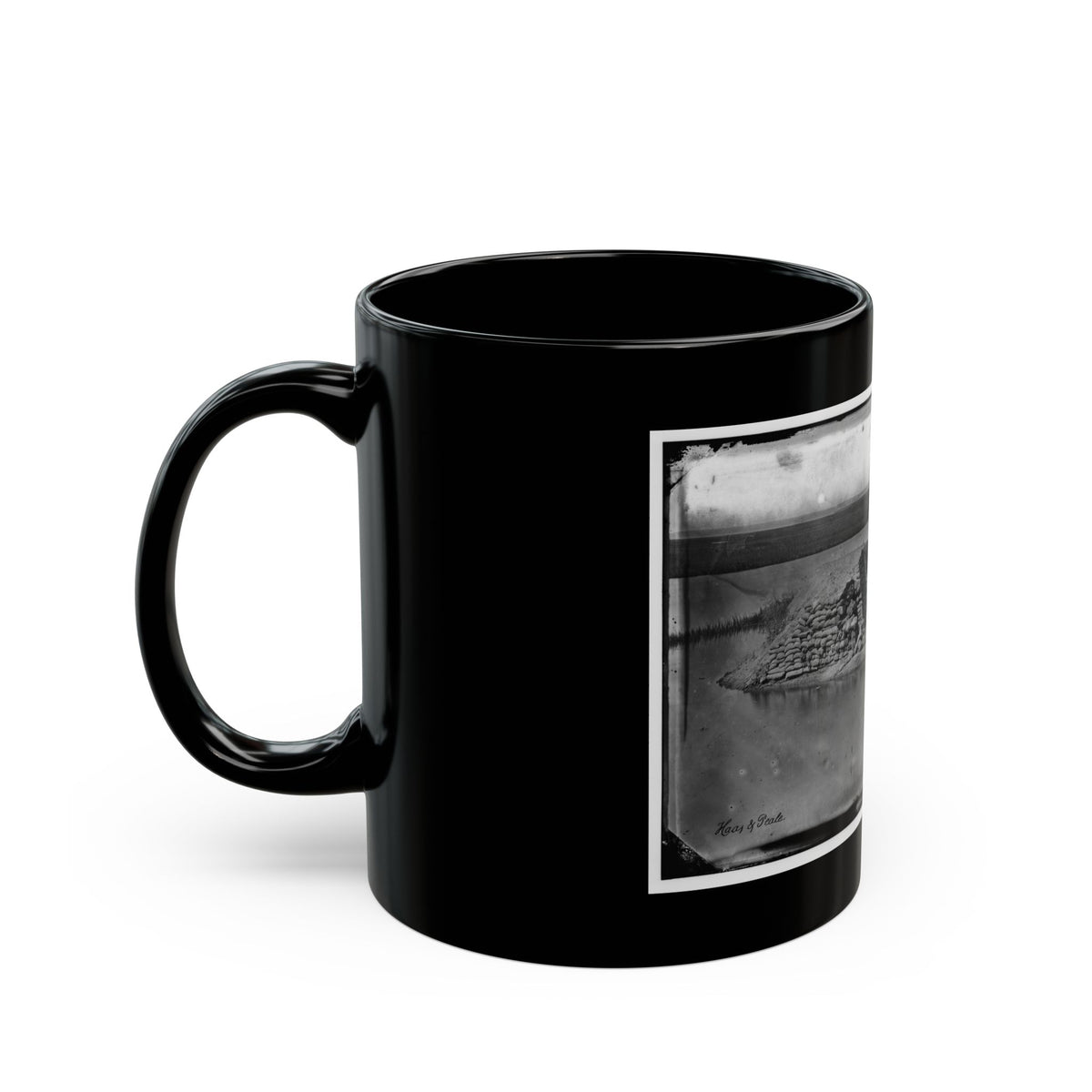 Morris Island, South Carolina. Battery Hays. One 8-Inch Parrot Rifle Dismounted. Breaching Battery Against Fort Sumter (U.S. Civil War) Black Coffee Mug