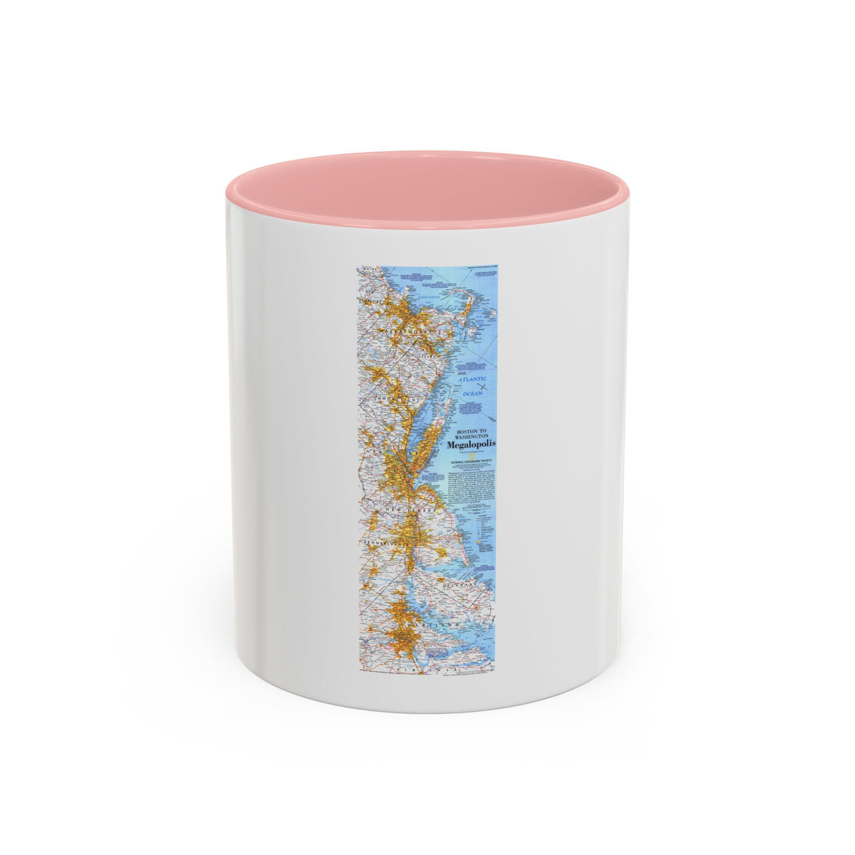 USA - Megalopolis- Boston to Washington (1994) (Map) Accent Coffee Mug