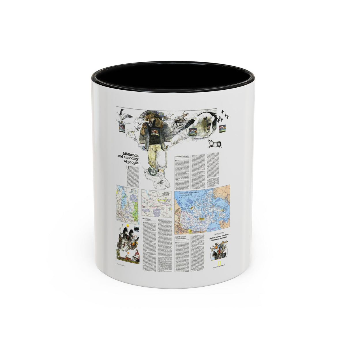 Canada - Medley of People (1979) (Map) Accent Coffee Mug
