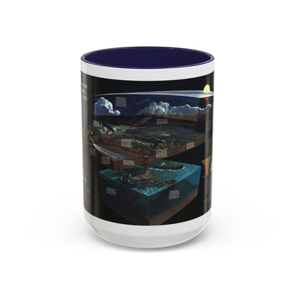 How Man Pollutes His World (1970) (Map) Accent Coffee Mug