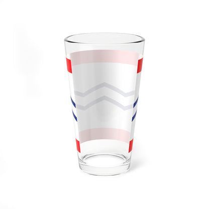 工作船旗白地紺山形紅縁 (Japan) Pint Glass 16oz