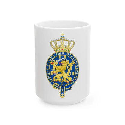 Coat of arms of the Eerste Kamer - White Coffee Mug-15oz-Go Mug Yourself