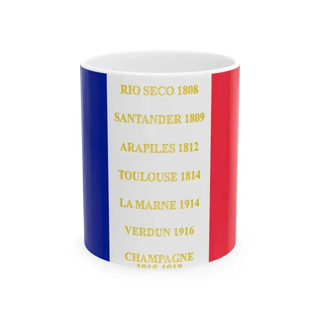 120e regiment dinfanterie de ligne-drapeau (France) White Coffee Mug 11oz - Go Mug Yourself