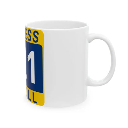 121 Express Lane free (Texas) (Road Sign) White Coffee Mug - Go Mug Yourself