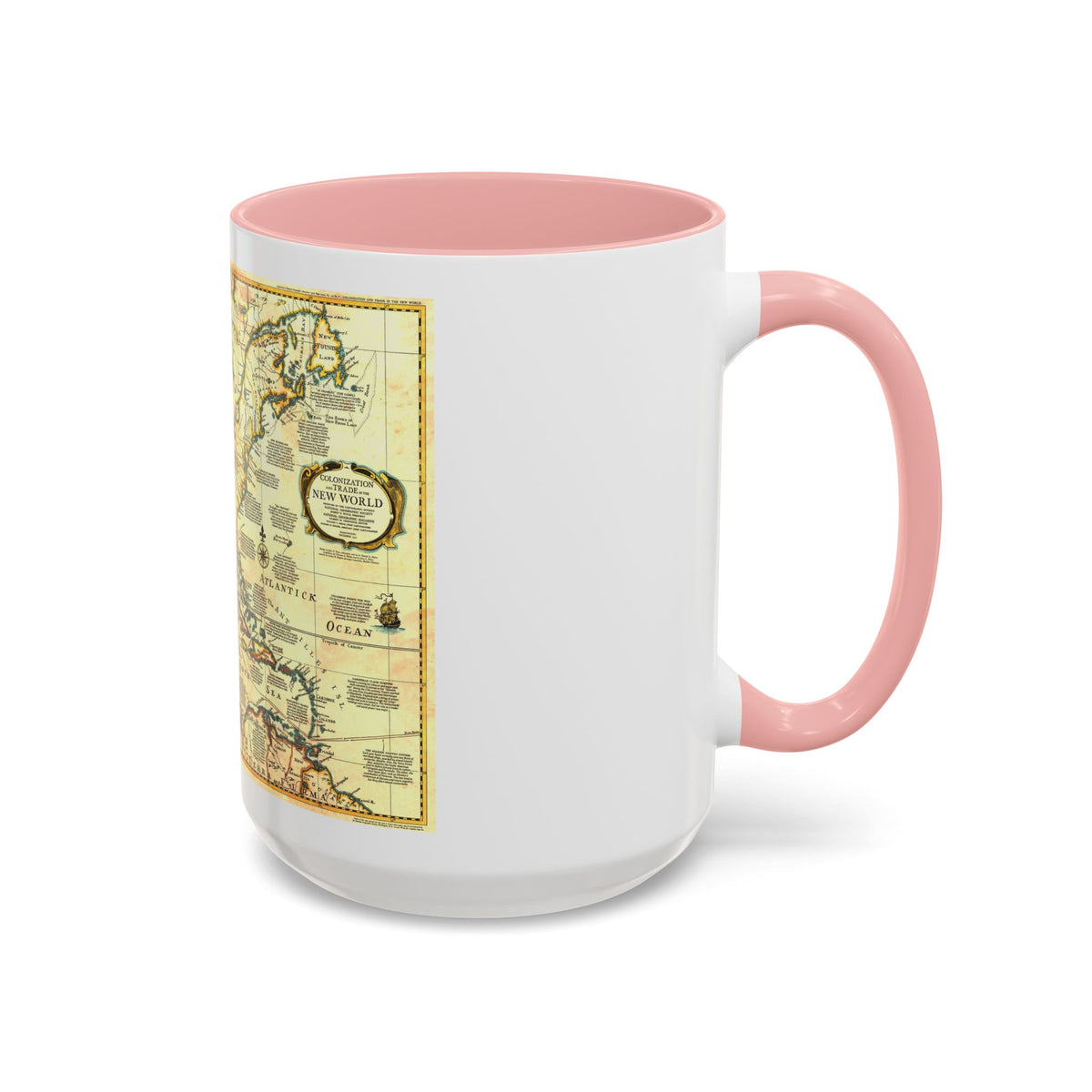 North America - Colonization and Trade (1977) (Map) Accent Coffee Mug