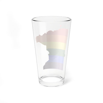 LGBT flag map of Minnesota (United States) Pint Glass 16oz