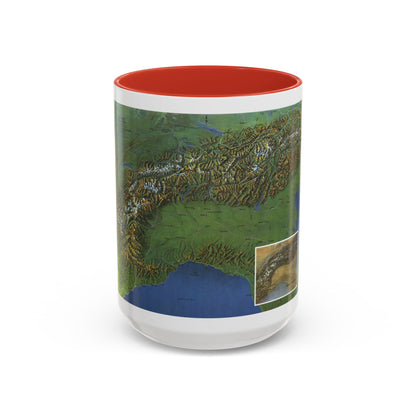 Alps, The - Europe's Backbone (1965) (Map) Accent Coffee Mug
