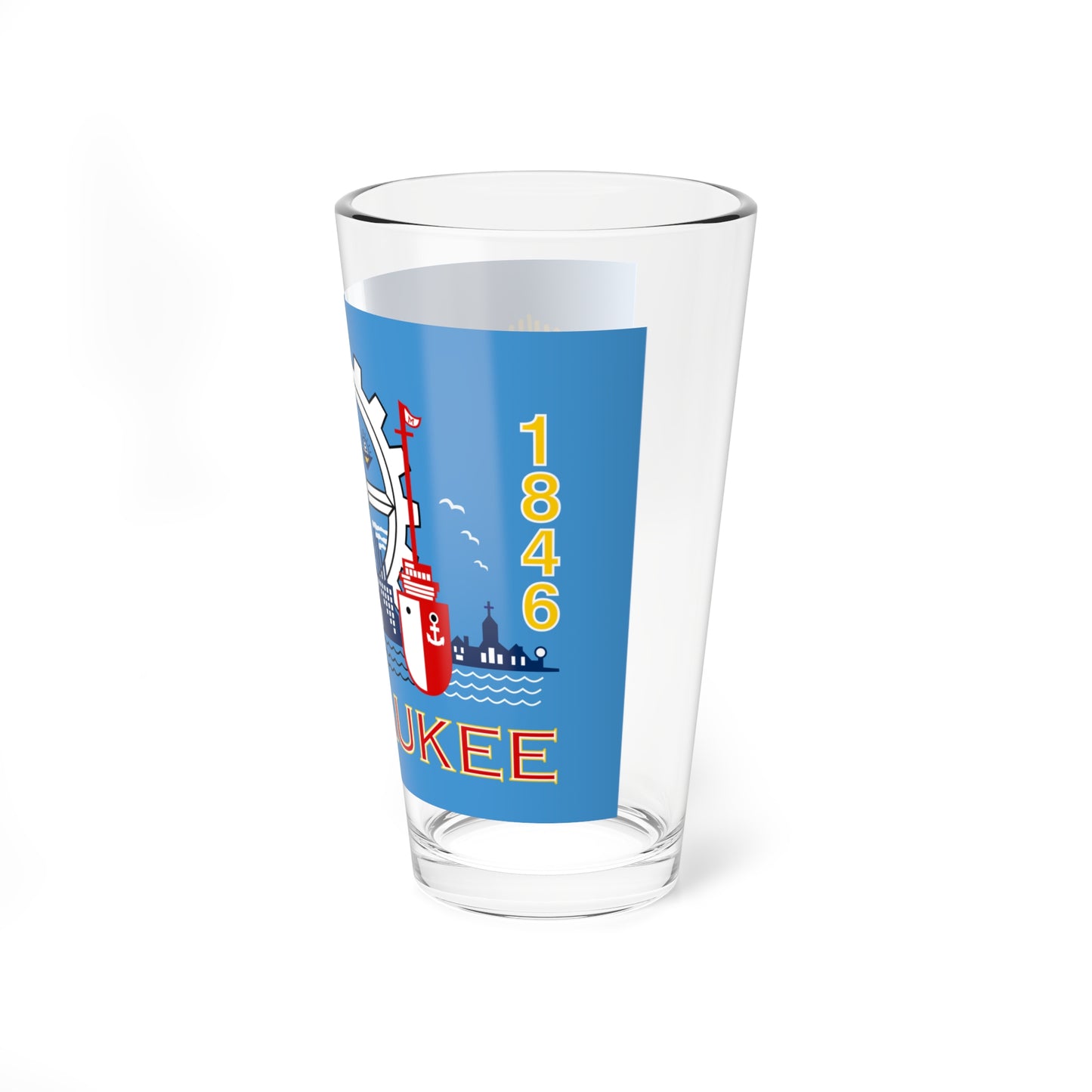 Flag of Milwaukee Wisconsin (United States) Pint Glass 16oz