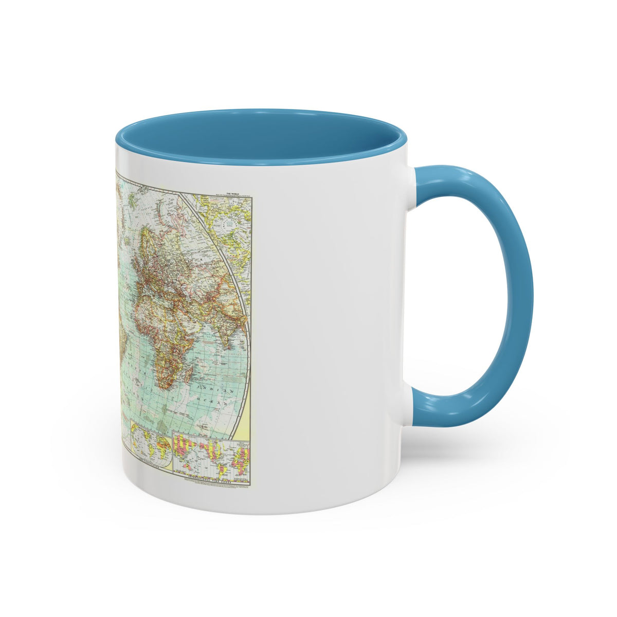 World Map (1957) (Map) Accent Coffee Mug