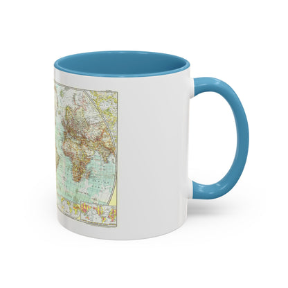 World Map (1957) (Map) Accent Coffee Mug