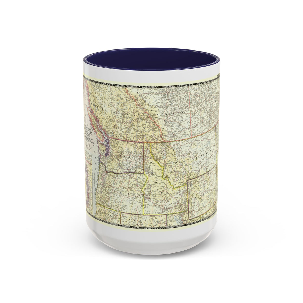 USA - Northwestern (1950) (Map) Accent Coffee Mug