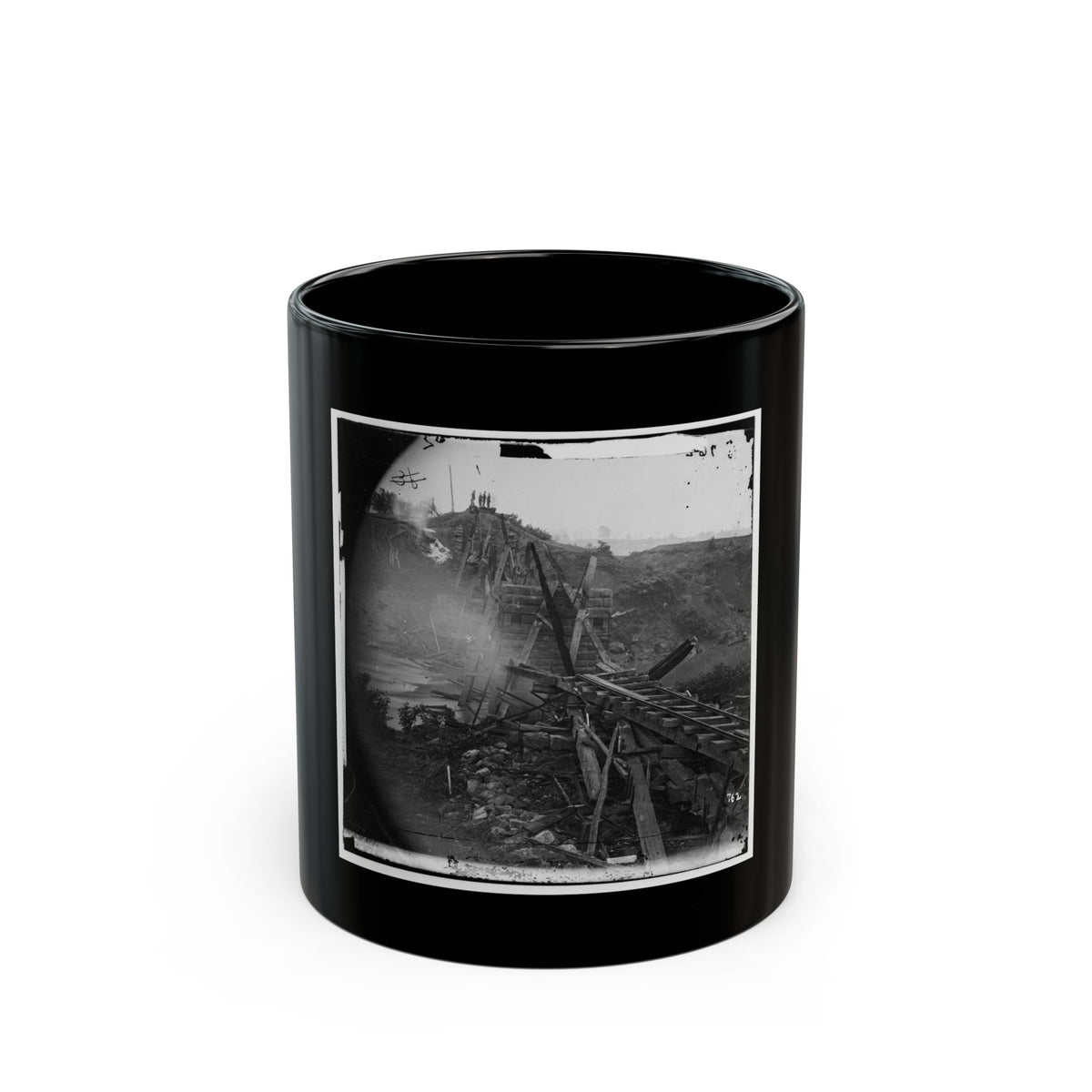 North Anna River, Va. Destroyed Bridge Of The Richmond And Fredericksburg Railroad (U.S. Civil War) Black Coffee Mug