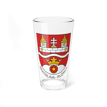 Coat of Arms Ruzinov CMYK (Slovakia) (Coat of Arms) Pint Glass 16oz
