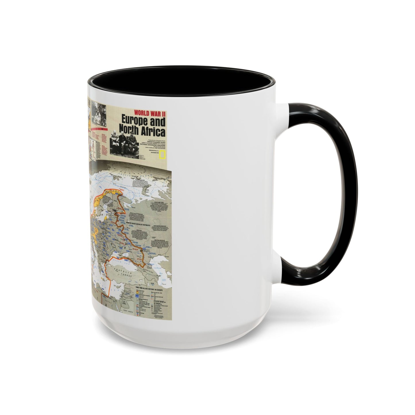 World War II- Europe and North Africa (1991) (Map) Accent Coffee Mug