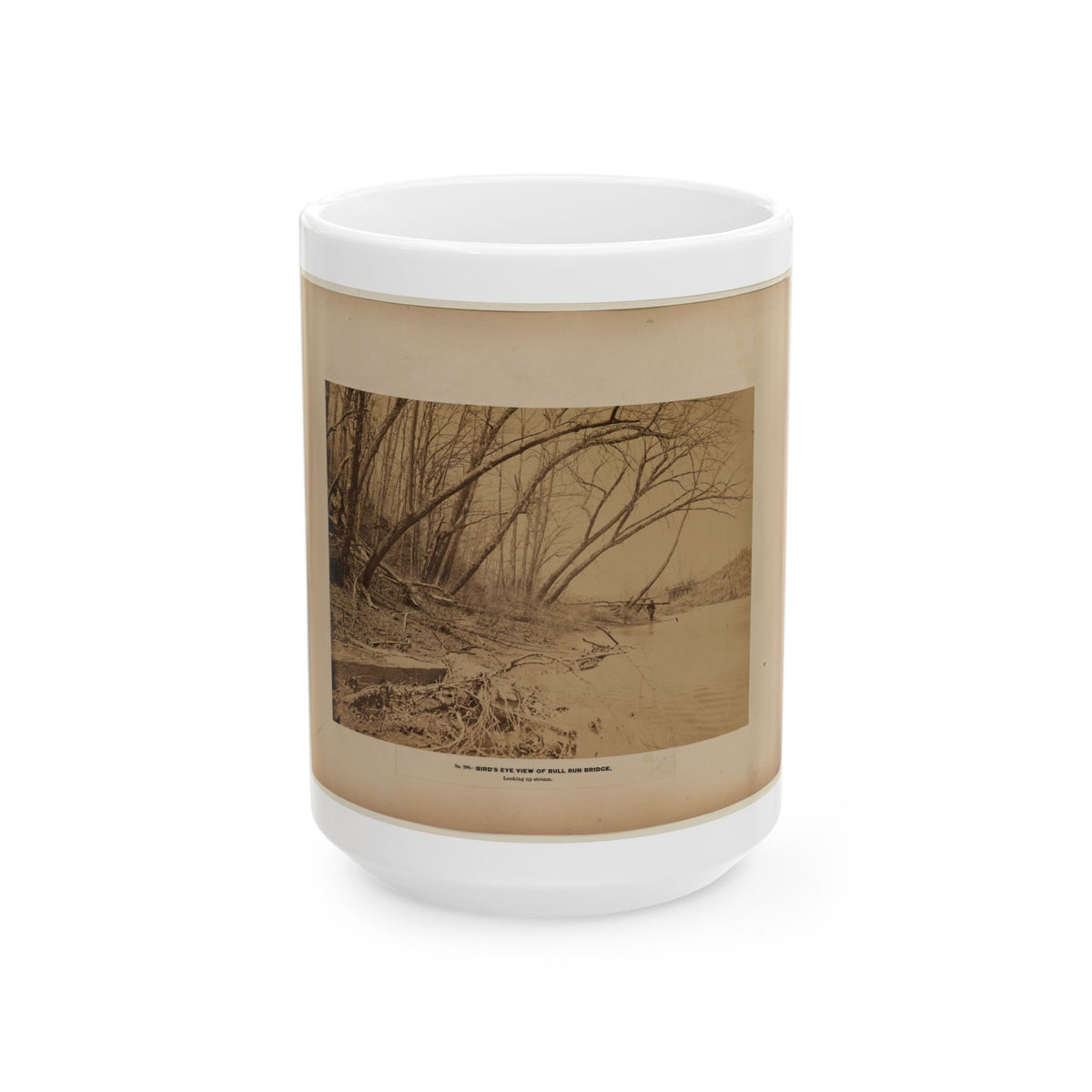 Bird's Eye View Of Bull Run Bridge, Looking Up Stream (U.S. Civil War) White Coffee Mug
