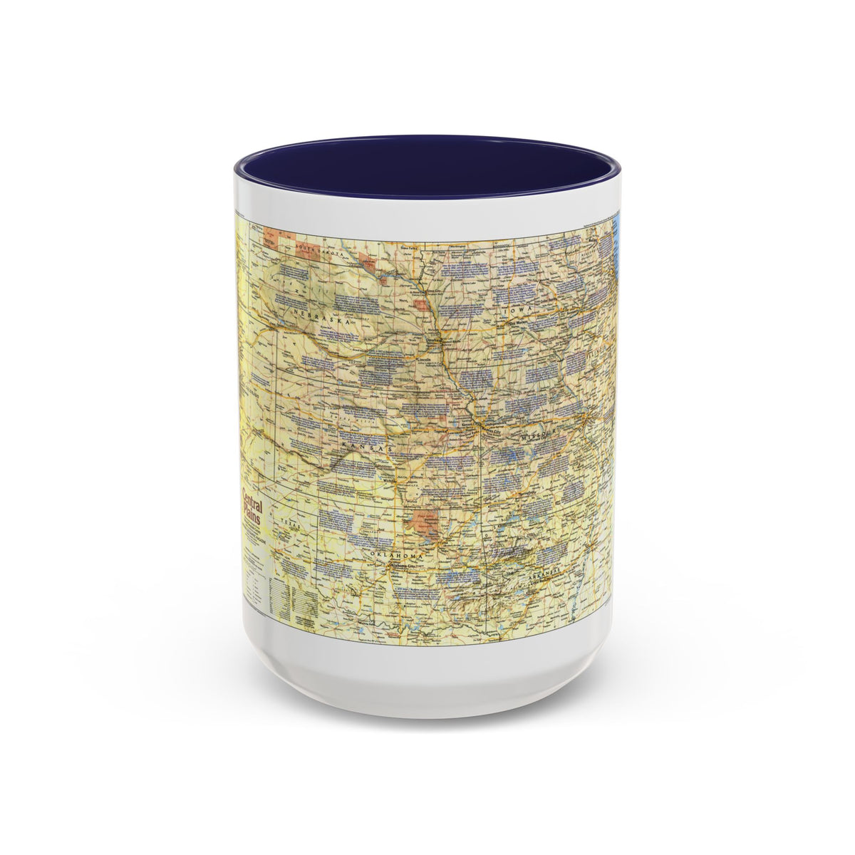 USA - Central Plains 1 (1985) (Map) Accent Coffee Mug
