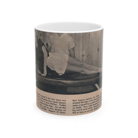 Cathy Downs #51 - Magazine Page Photo & Short Paragraphs (Vintage Female Icon) White Coffee Mug-11oz-Go Mug Yourself