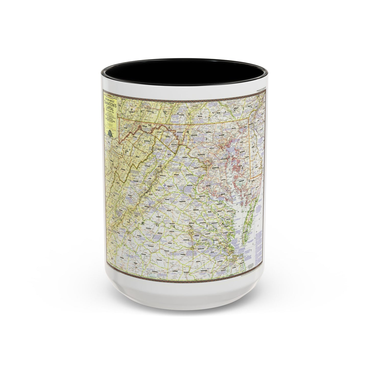 USA - Autour de la capitale nationale (1956) (carte) Tasse à café décorative